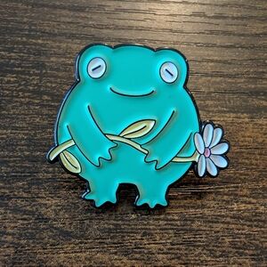 Flower Frog Enamel Pin
